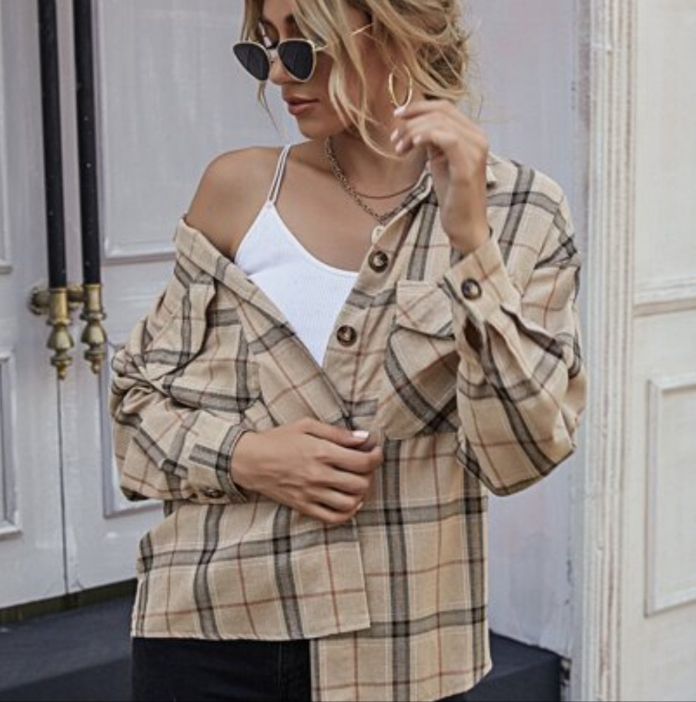 Love Tree Plaid Shirt/Shacket NWOT